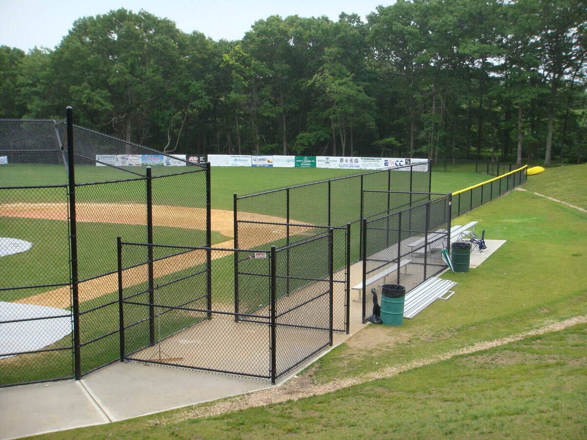 Defense Hill Park ballfield with dugouts and fencing