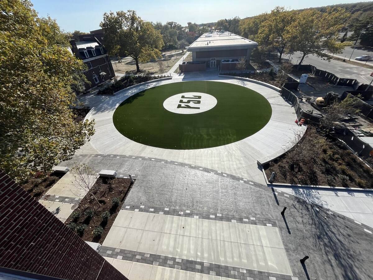 Campus concrete plaza and walkways
