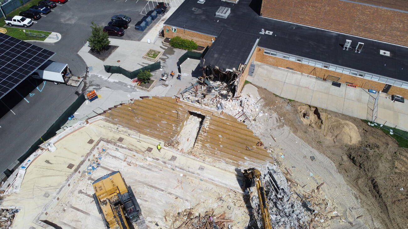 Farmingdale HS pool building demolition