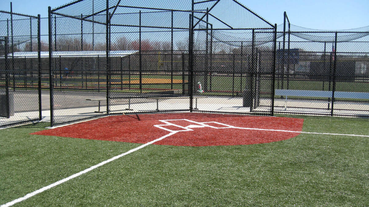 John Burns Park batting cage and turf